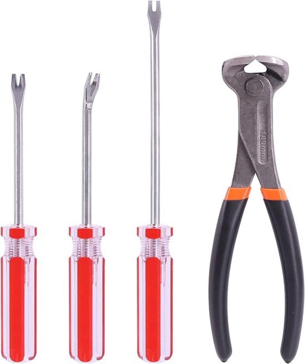 Nageltrekkers Set - Nietjesverwijderaars - Klusjes Uitvoeren - 4 Delige Set - Diverse Maten - Grijs