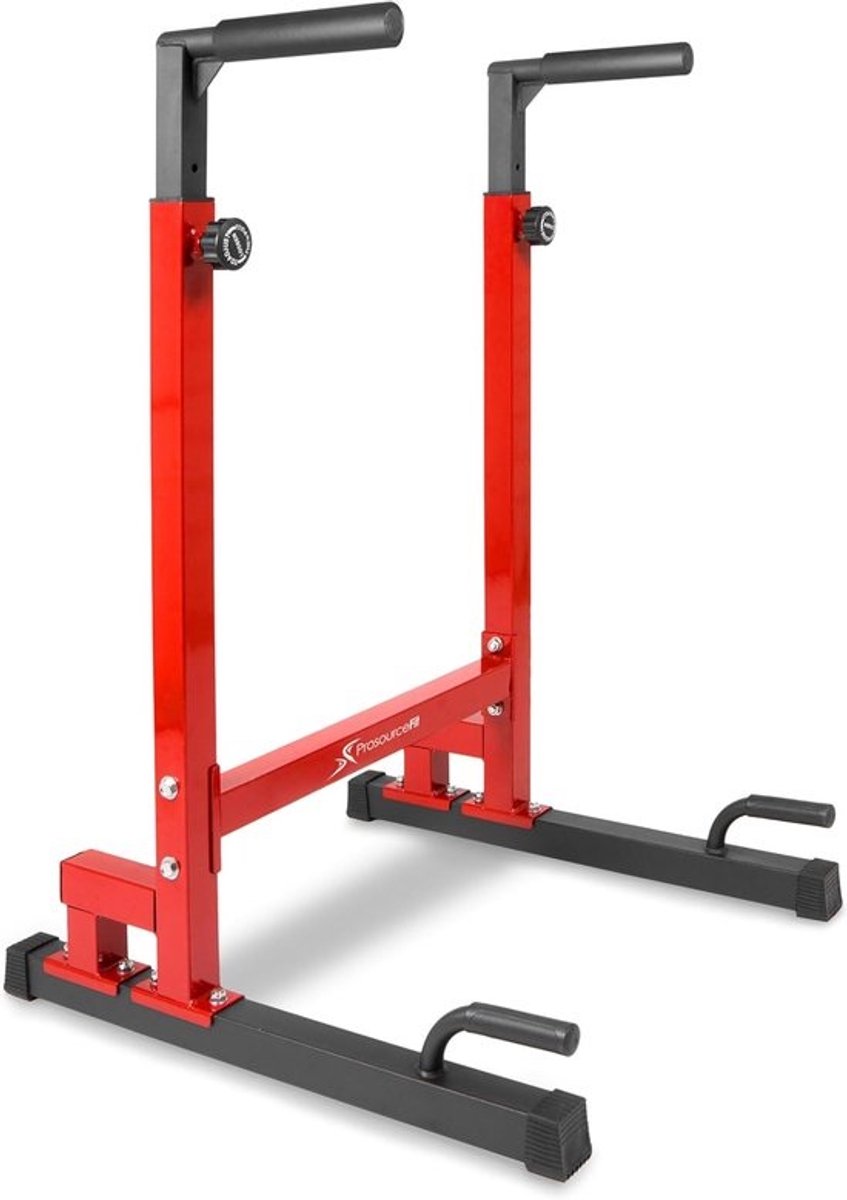 Dip Station - Kracht Toren - Bovenlichaam Trainen - Verstelbare Hoogte - 400 pond Capaciteit - Rood