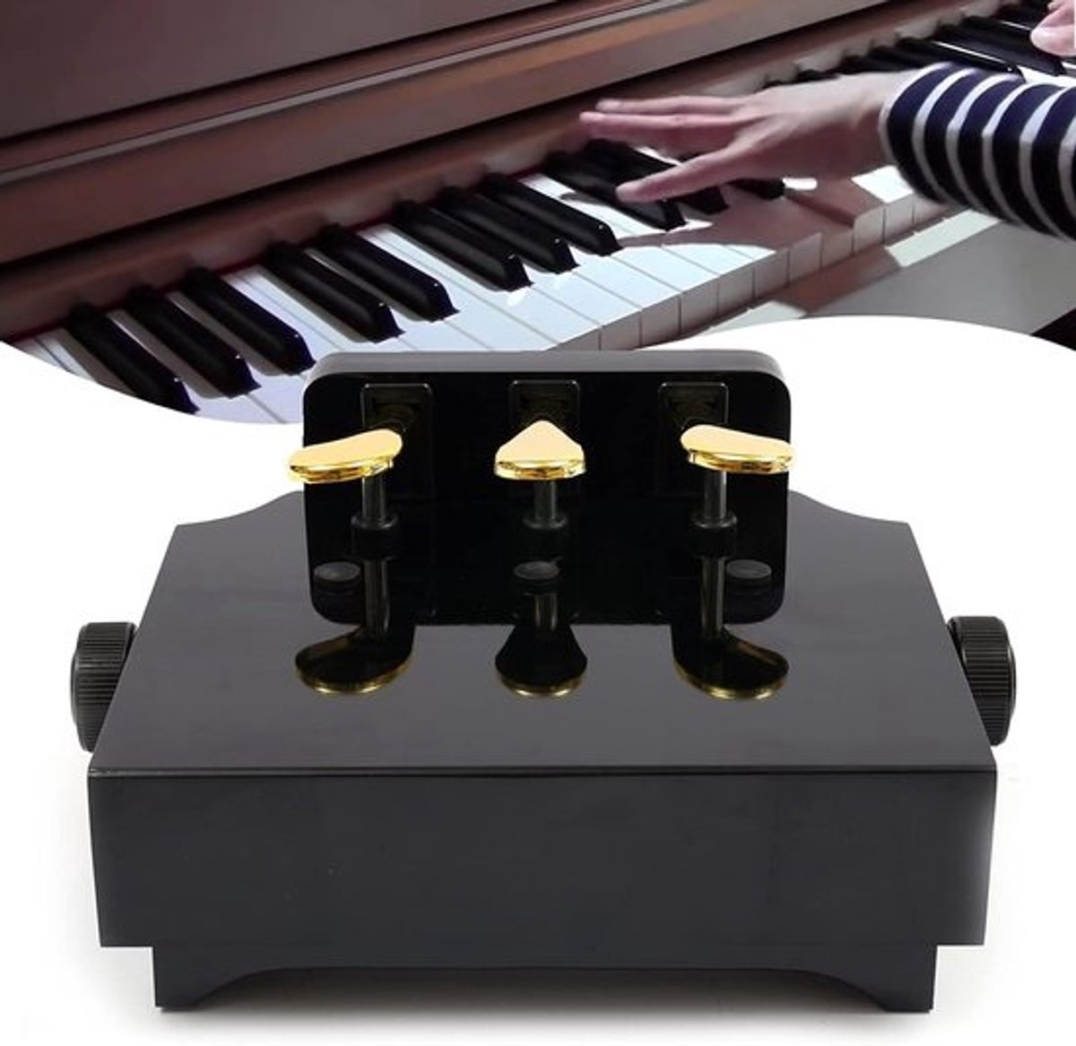 Pianopedalen Verhoger - Kinder Piano Hulp - Muziek Leren - Verstelbaar Met 3 Pedalen - 48x37x25cm - Zwart