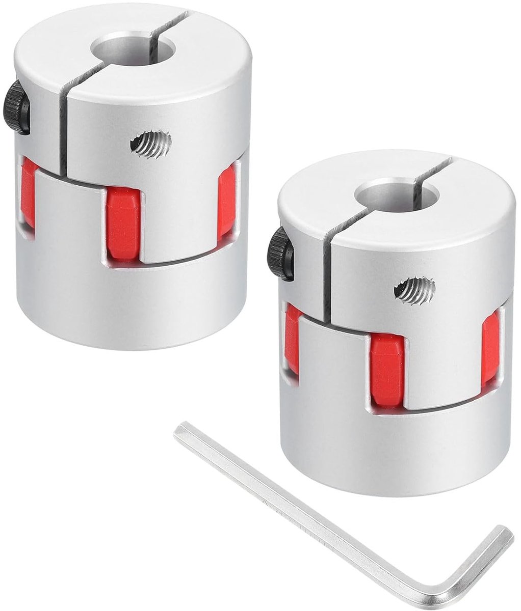 2 stuks D30 L35 10 mm tot 14 mm flexibele pruimen golven koppeling aluminium aansluiting flexibele spider koppeling voor 3D-printer CNC-machine en servo stapbarrière (zilver kleur/rood)