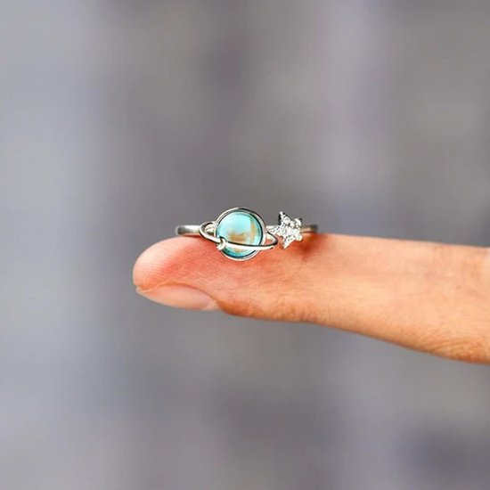 Ringen voor vrouwen ring angst roterende planeet zilveren open ring instelbaar — afbeelding 5