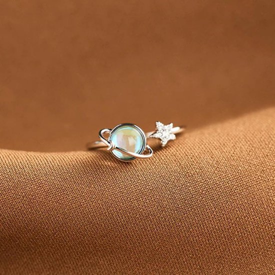 Ringen voor vrouwen ring angst roterende planeet zilveren open ring instelbaar — afbeelding 4