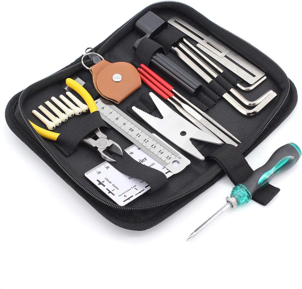 Reparatie gereedschapsset, 26-delige gitaarverzorgings- en reinigingsgereedschapsset voor gitaar, ukelele, bas, mandoline
