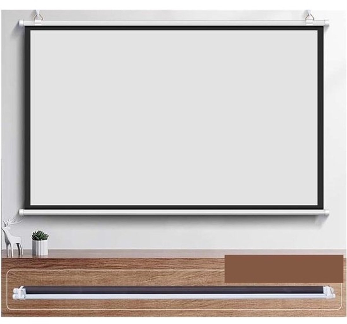Projectiescherm - Beamerdoek - Home Cinema - Opvouwbaar Gemak - 72 Inch - Zwart