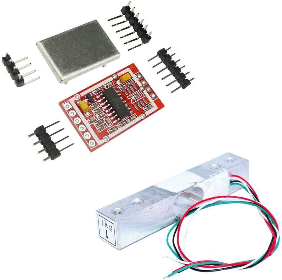 1 kg digitale W-cel gewichtssensor draagbare elektronische K-weegschaal + HX711 AD W sensoren W?gemodule metalen plaat F ¹1r Arduino