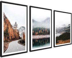 ag.art deco Set van 3 Poster 50x70cm Zonder Lijst Wanddecoratie