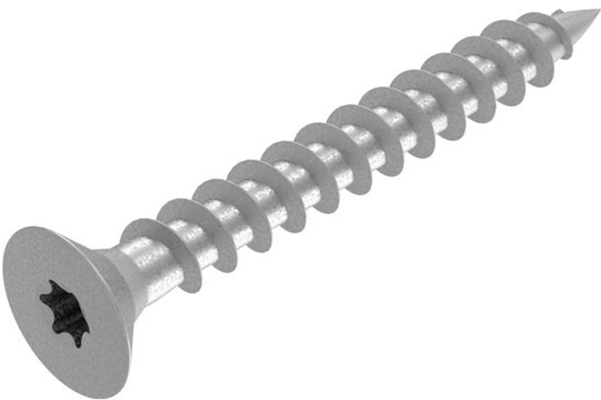 Spaanplaatschroeven RVS 3x25mm - Volledige Schroefdraad - TX Aandrijving - 250 Stuks