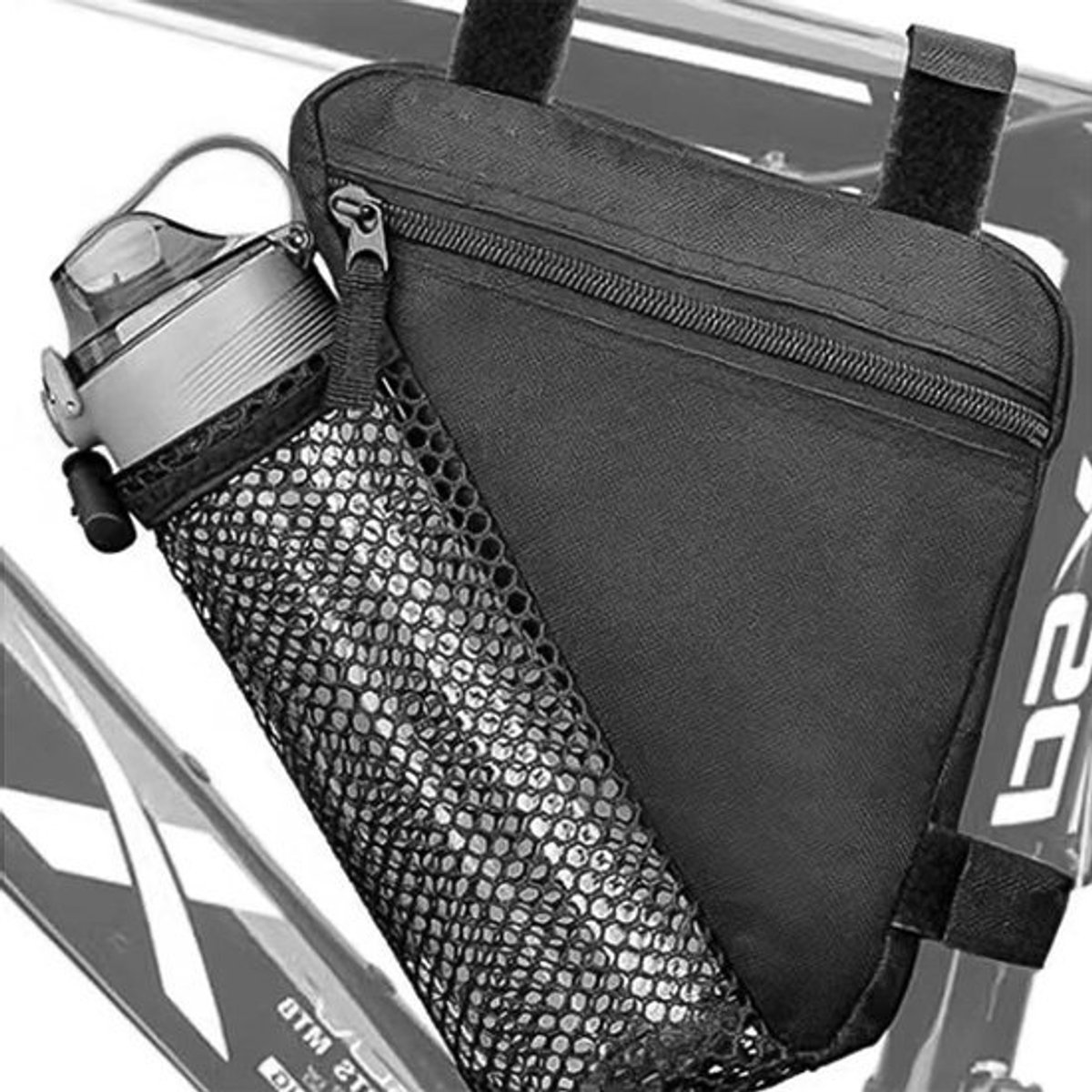 Fietstas - Fietstas met driehoekig frame - Waterdichte fietstas - Met gaasvak voor waterfles - Perfect voor buiten fietsen - Zwart