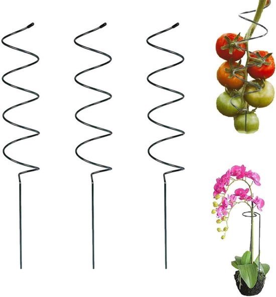 Tomatenspiraalstokken - Klimplantsteunen - Planten Ondersteunen - Spiraalvormig Ontwerp - 40 cm - Groen