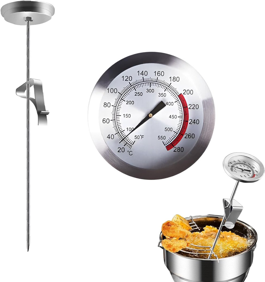 real-time thermometer koken, oventhermometer, 10-290 °C vleesthermometer, braadthermometer, kookthermometer kan gerechten bereiden op de optimale temperatuur