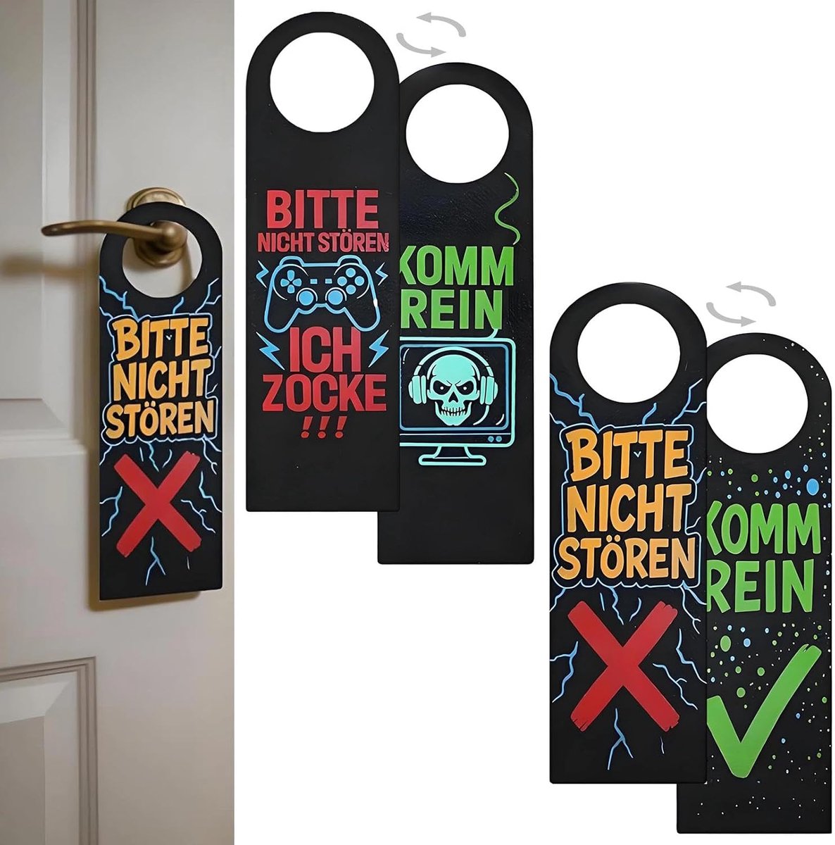 nicht storen bordje voor kinderen, 2 stuks deurhangers van vilt, gamer-kamerdecoratie, cool cadeau-idee voor tieners, tienerkamer, decoratie, gamingkameraccessoire.