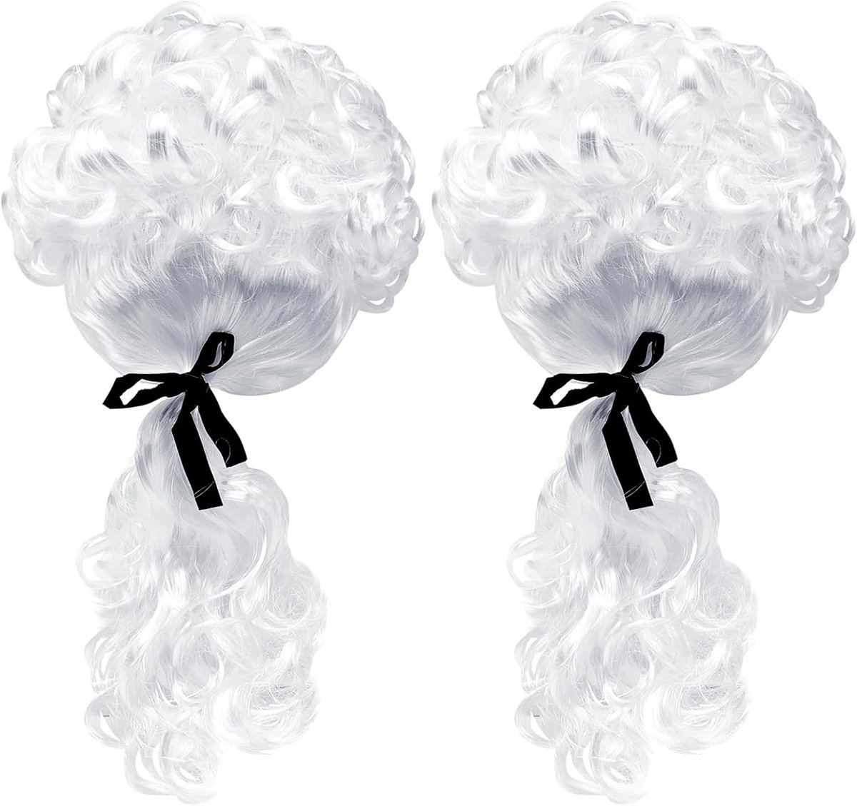 2 stuks jury pruik advocaat kostuum accessoires, advocaat pruik, rechter rollenspel golf pruiken, synthetische golvende pruiken voor cosplay, rollenspel, Halloween kostuum accessoires