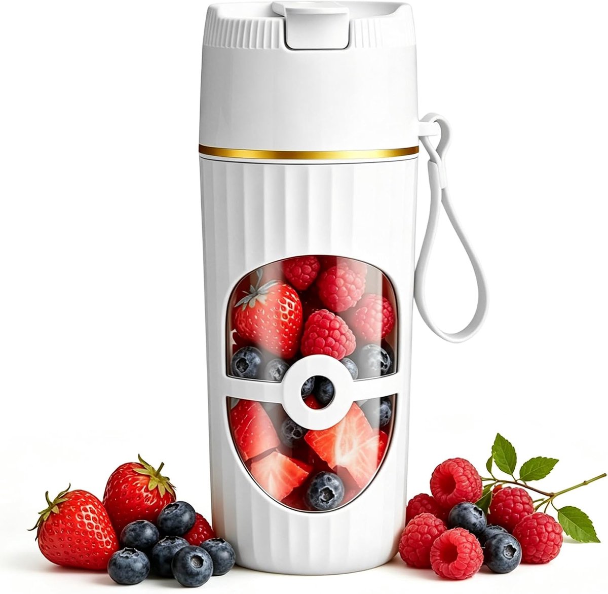 mixer, 400 ml smoothiemaker to go, elektrische USB-sapcentrifuge, kleine mixer, mixbeker met 10 messen voor shakes, sap, babyvoeding, smoothies, reizen, sportschool (wit)