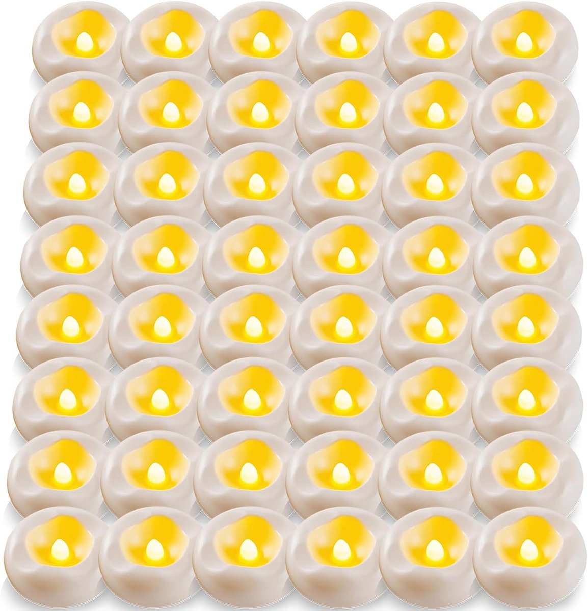 LED Kaarsen - Drijvende LED Kaarsen - Waterdichte Drijvende Kaarsen met Warm Wit Licht - Batterijgevoed en Vlamloos - Geschikt voor Tafeldecoratie Badkuip Zwembad en Fontein - 48 Stuks - Formaat 5.8x2.5 cm