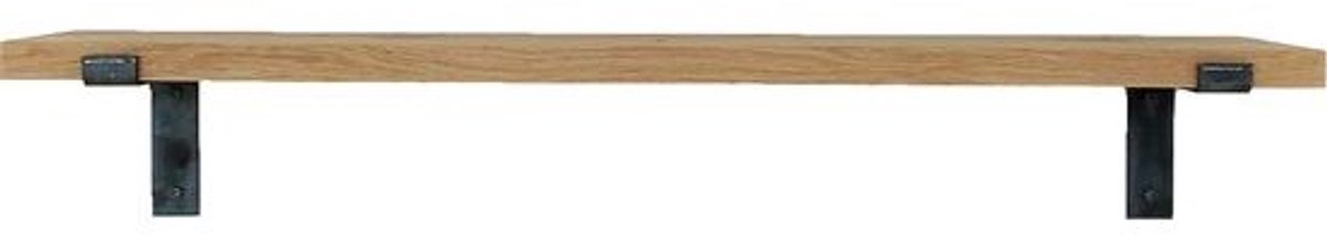 GoudmetHout Lichte Eiken Wandplank - 260x20 cm - Plankdragers L Zonder Coating Licht eiken