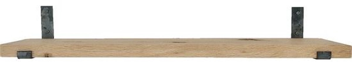 GoudmetHout Lichte Eiken Wandplank - 240x25 cm - Plankdragers L-UP Zonder Coating Licht eiken