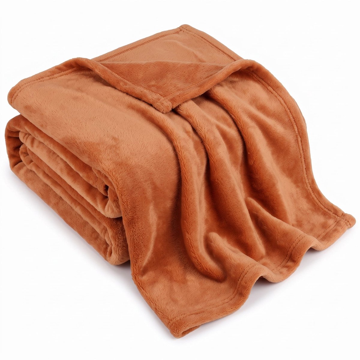 Lomera Fleece Deken - Plaid Deken - Woondeken - Knuffeldeken - Bankdeken - Fleece Plaid - Flanellen Deken - Oranje Plaid - Terracotta Plaid - Sprei voor Bed - Plaid voor Bank - Woondecoratie voor Woonkamer - Deken voor Slaapkamer