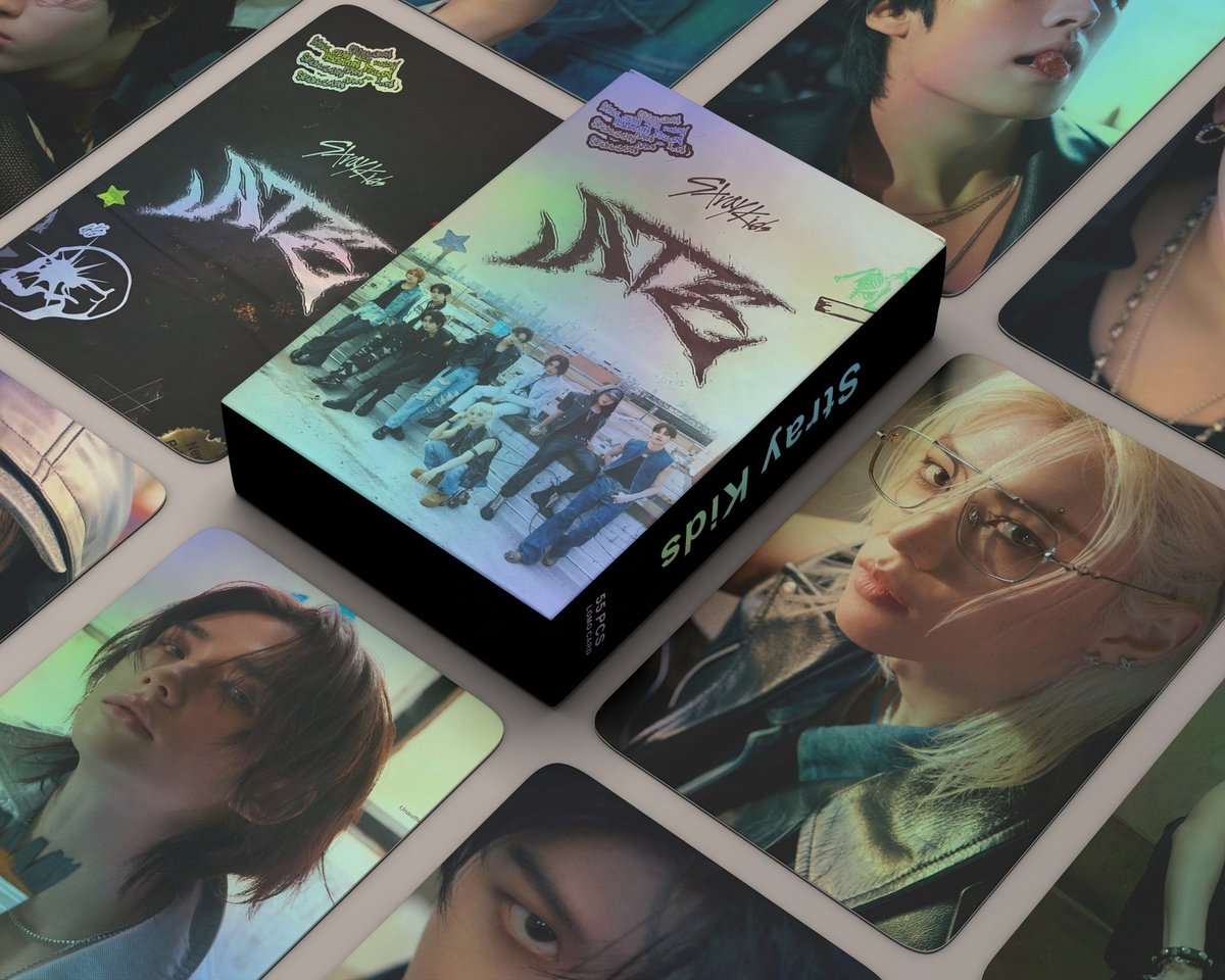 KPOP 55pcs/box Stray Kids ATE Felix Hyunjin Holographic Photocard [Fotokaarten]