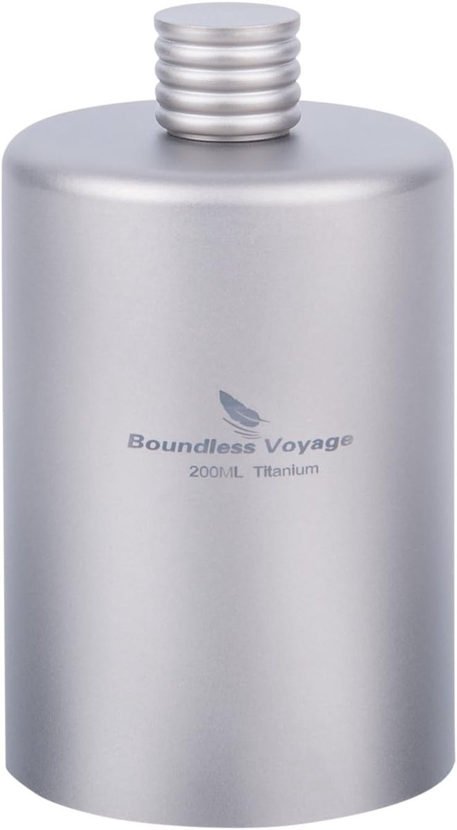 Titanium Heupflacon 200ml voor Whisky, Perfect voor Vaderdag, Kamperen en Outdoor Activiteiten