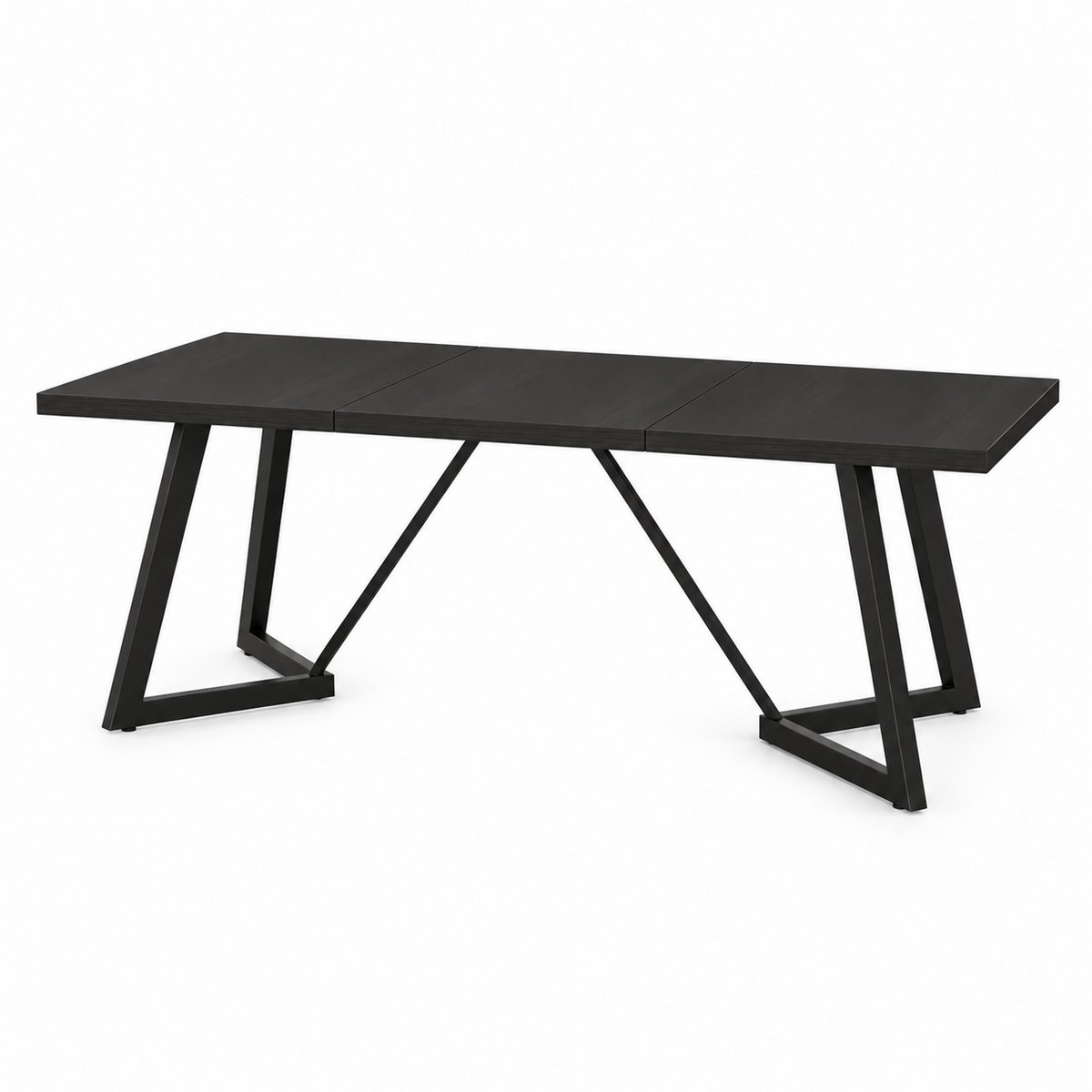 DMG Supply Eettafel - 6-8 Personen - 180 x 80 x 75 cm - Zwart - Metalen Onderstel