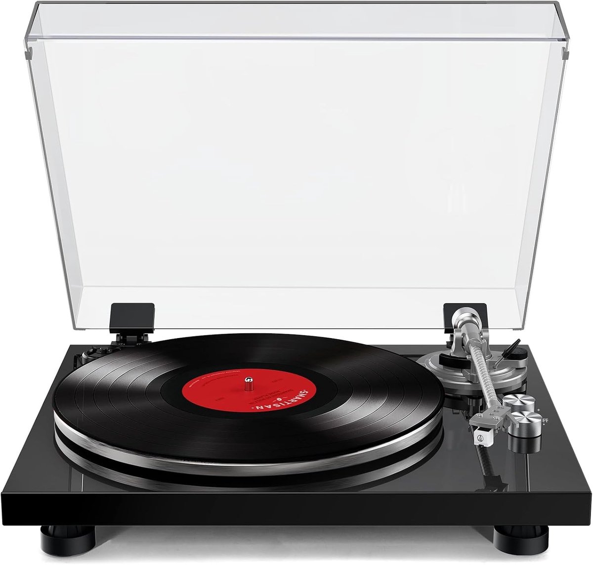 Bluetooth Platenspeler - Glanzend Zwart - 33/45 rpm - Met Hoogwaardige Naald - Voor Vinylliefhebbers