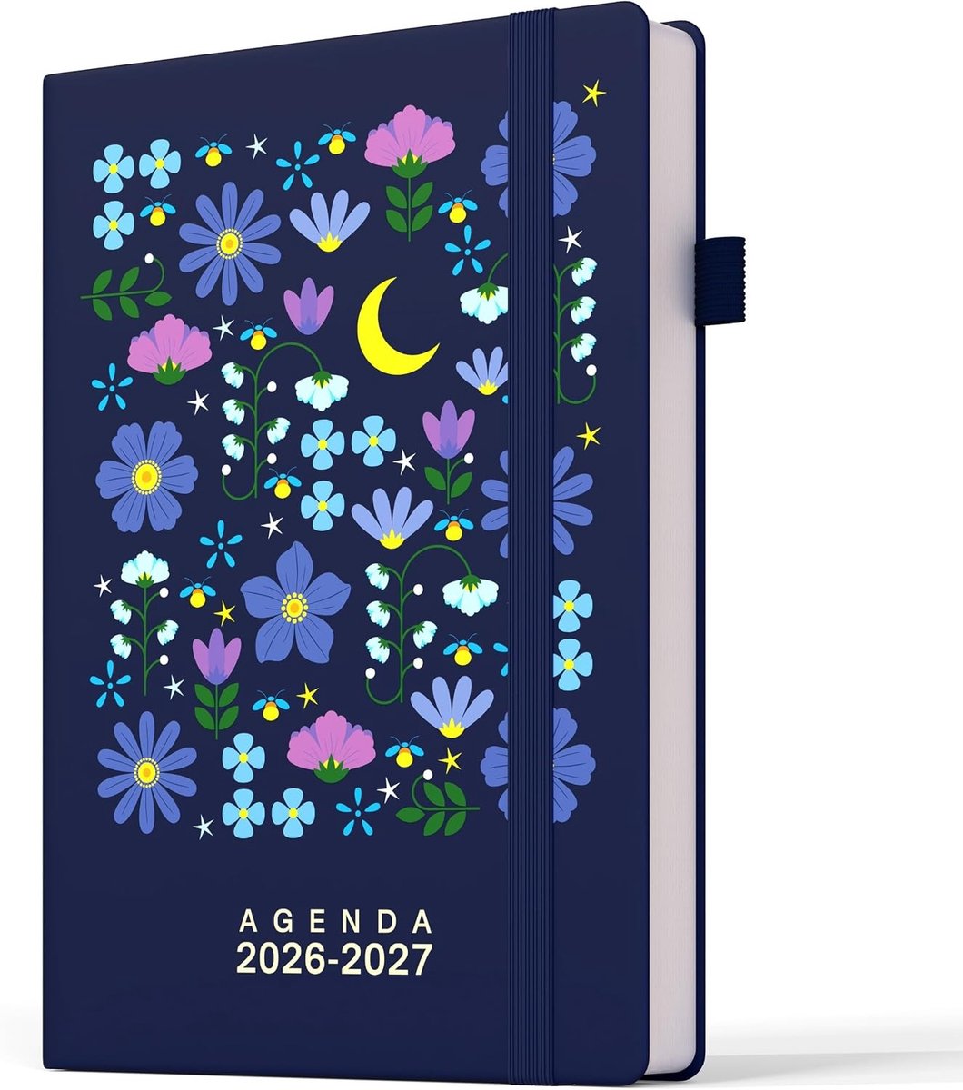 Weekplanner - Donkerblauw - A5 - Meertalig met Kunstlederen Omslag - Voor Efficiënte Tijdorganisatie