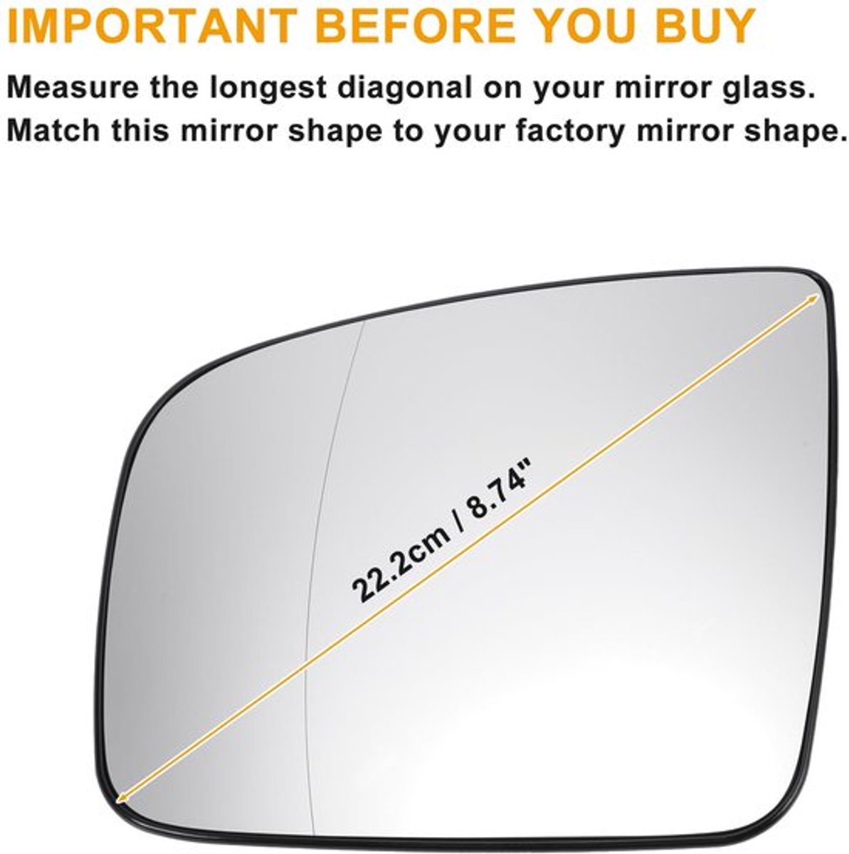 Onf3 - Auto Buitenspiegel Links Glas Vervanging - Vervangend Spiegelglas - Wit Glas