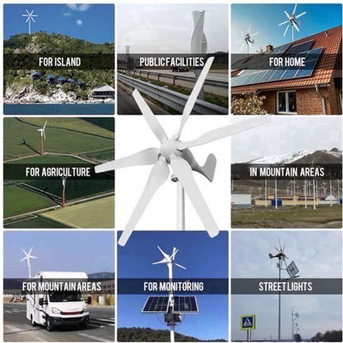 3000W Verticale Windturbine – Windgenerator – Windmolen – Windenergie Generator – Off-Grid Turbine 12V DMPPT Controller – Geruisloos Ontwerp – Aluminium Behuizing