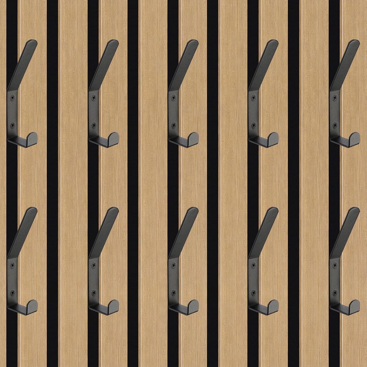 Akoestische panelen - 10 stuks dubbele garderobehaken - Aluminium legering - Slank profiel voor slaapkamer en woonkamer