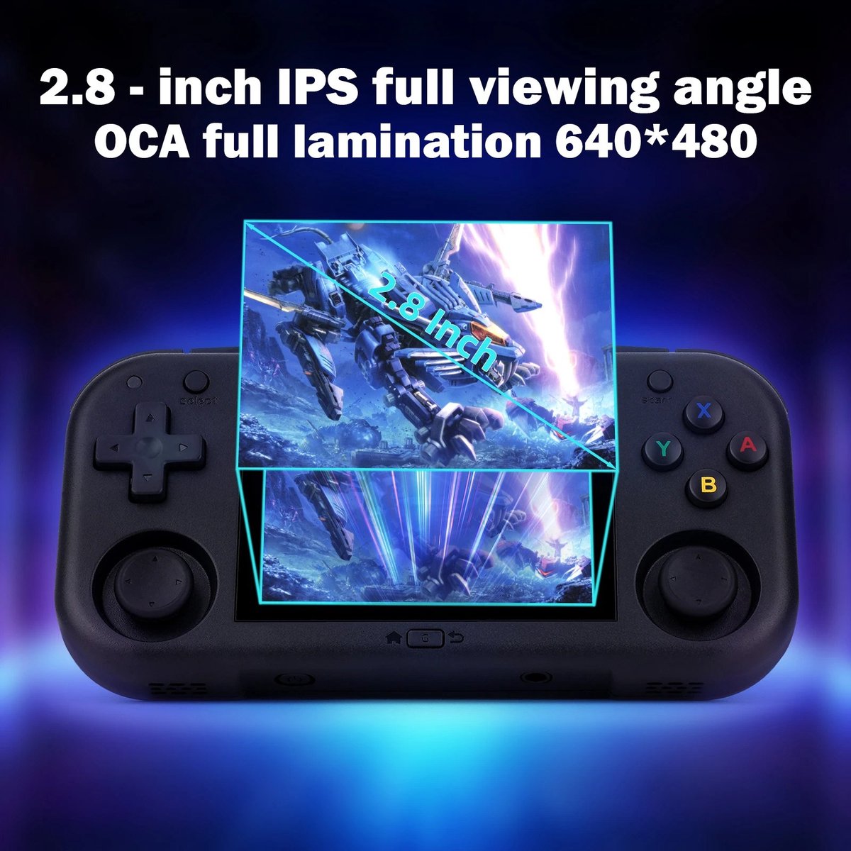Handheld Spelconsole Black - 64 GB Opslag - 2.8 Inch IPS Scherm - Android Linux Systeem - Draagbare Emulator