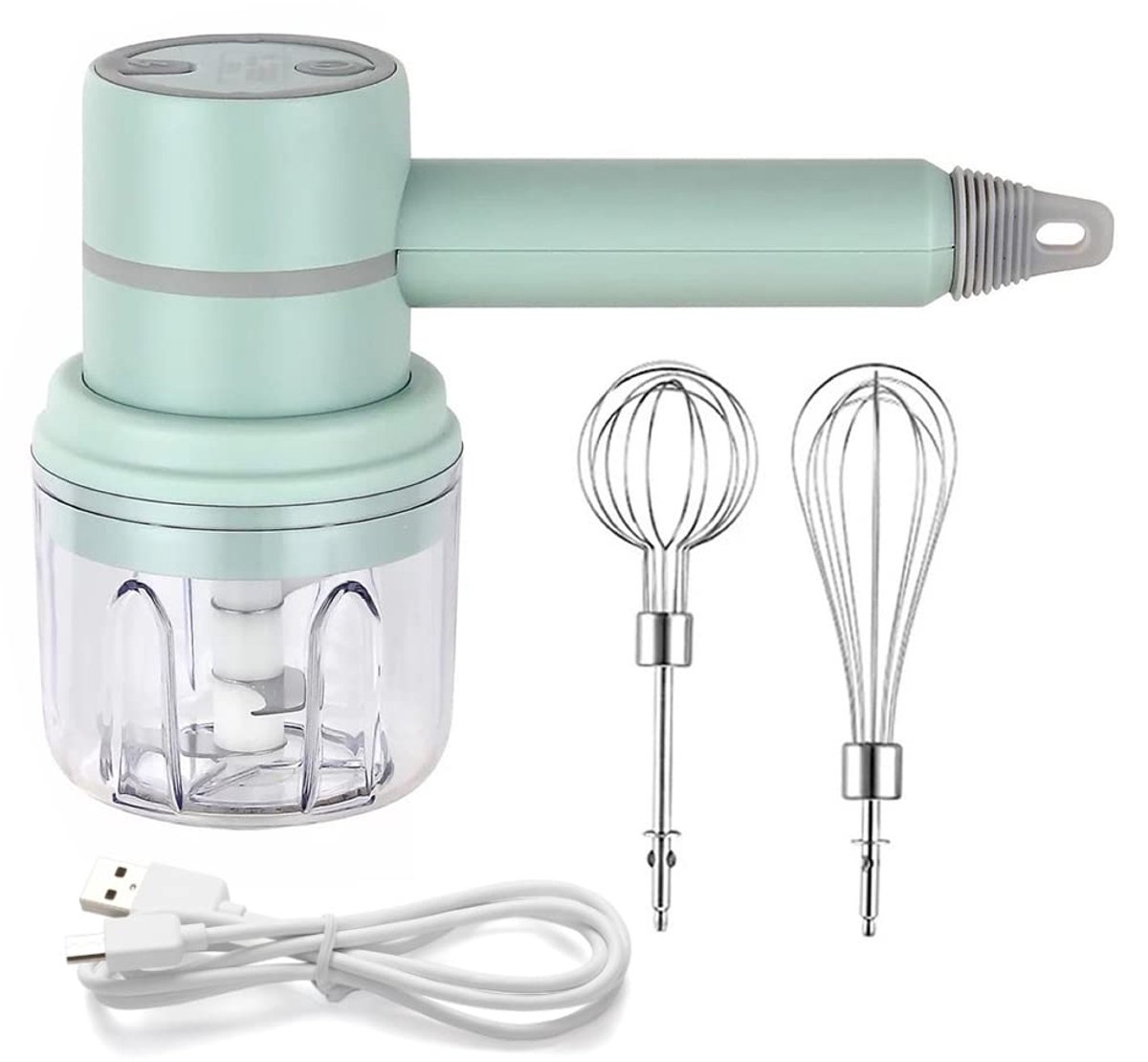 Blender-garde-2-in-1 draadloze elektrische blender, draagbare multifunctionele keukenmachine, kan worden gebruikt om eieren te mixen, slagroom te kloppen, knoflook te hakken, enz