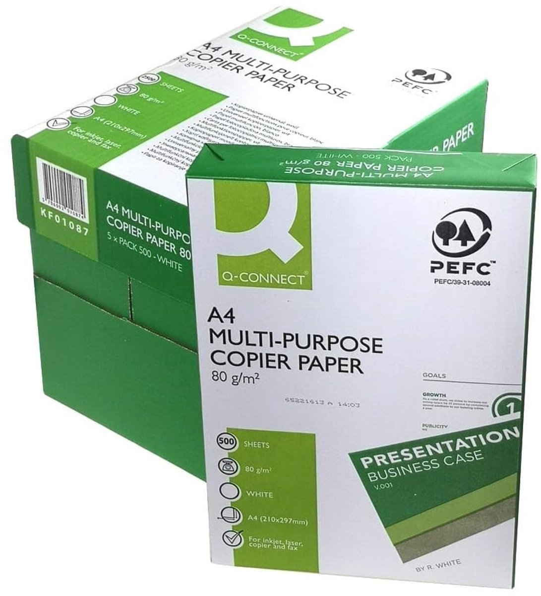 Elzusha - Kopieerpapier - A4, 80 g/m², 2500 Vellen - Wit