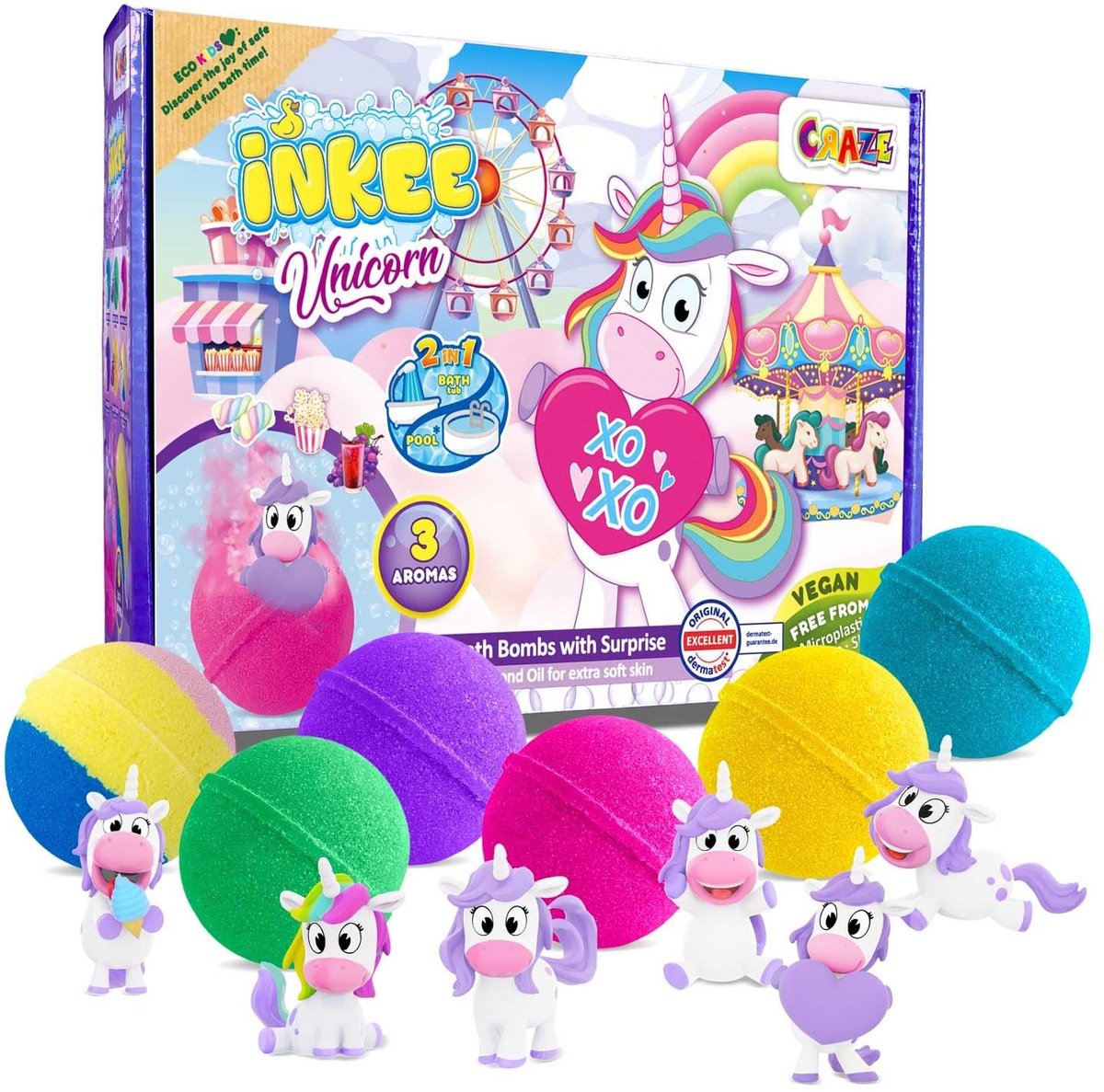 Elzusha - Unicorn Cadeau Doos met 6 Badbomben voor Kinderen