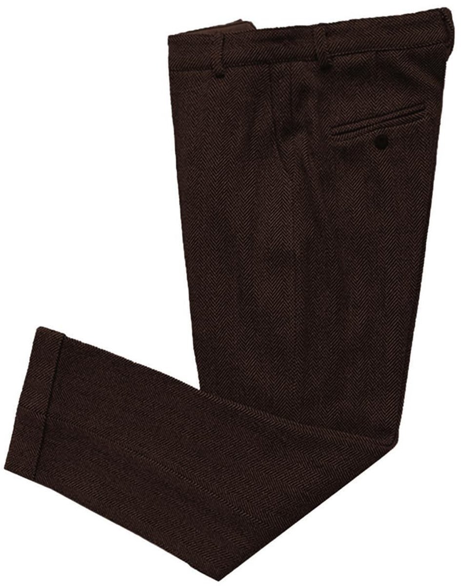 Elzusha - Vintage Tweed Kostuum Broek voor Mannen