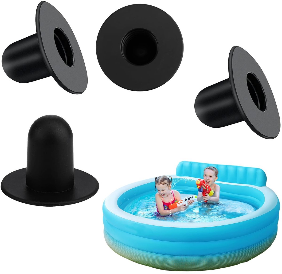 Elzusha - Poolstoppers - 4 stuks zwart voor Bestway zwembaden
