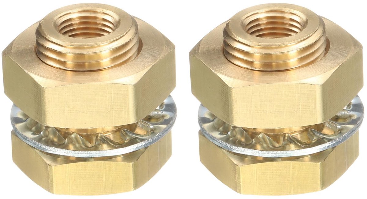 Elzusha - Messing Water Tank Verbinding met Sealing Ringen (Set van 2)