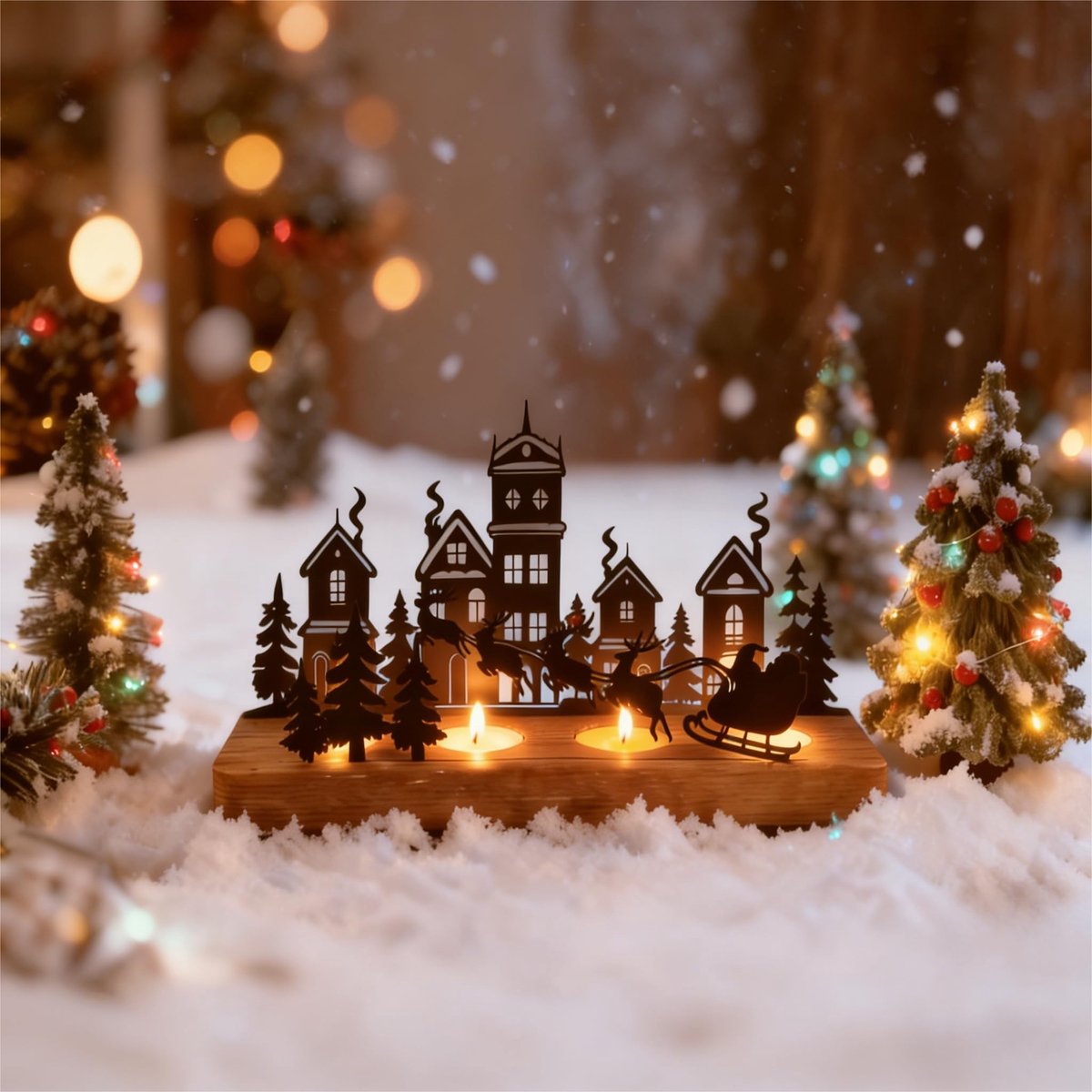 Elzusha - Adventskrans Kaarsenhouder - Moderne Kerstdecoratie