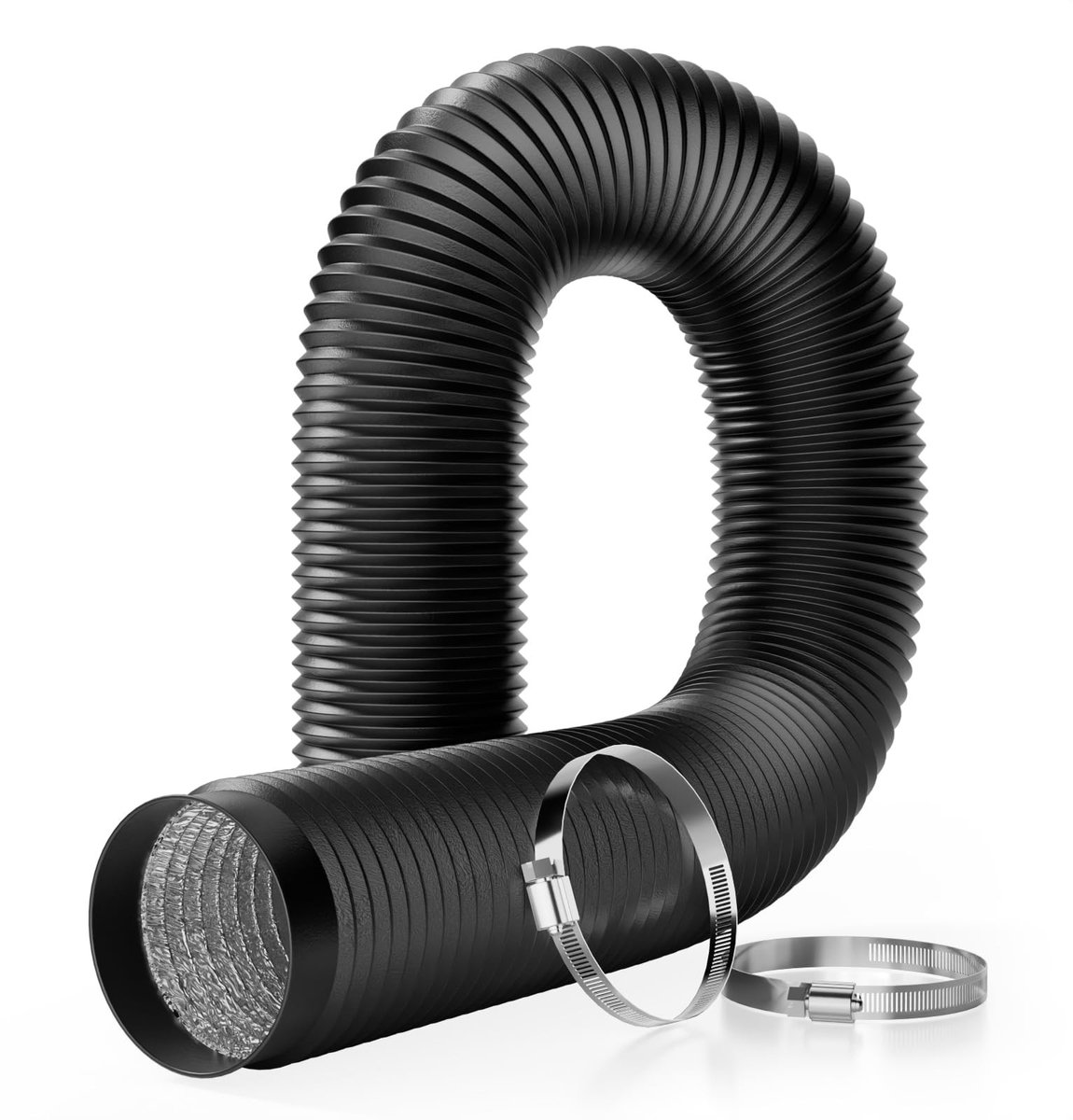 Elzusha - Afvoerslang Ø100 mm, 2.5 m Lang, Zwart