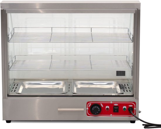 HCB® - Professionele Horeca Warmhoudvitrine - 230V - RVS / INOX - 47x66x61.5 cm (DxBxH) - 15 kg - 7054 — afbeelding 5