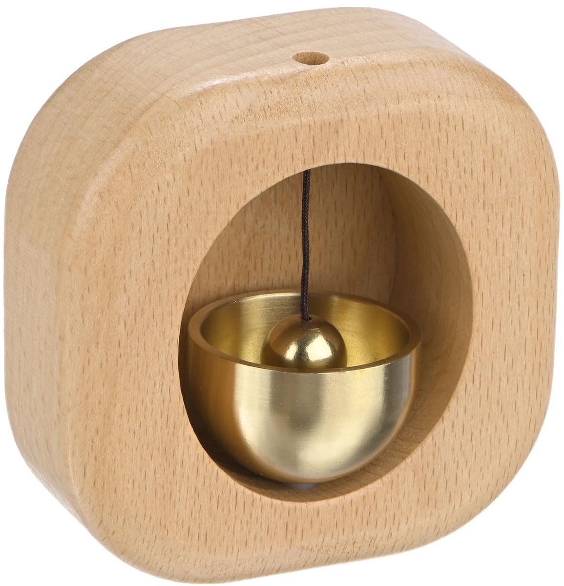 Deurbel - deurbel draadloos - Deurbel - houten - magnetische muursticker - Vintage houten Deurbel - Vintage - Met koperen bel - decoratie woonkamer - slaapkamer decoratie - Wanddecoratie - kerst cadeautjes - kerstcadeaus voor volwassenen - 1 stuk