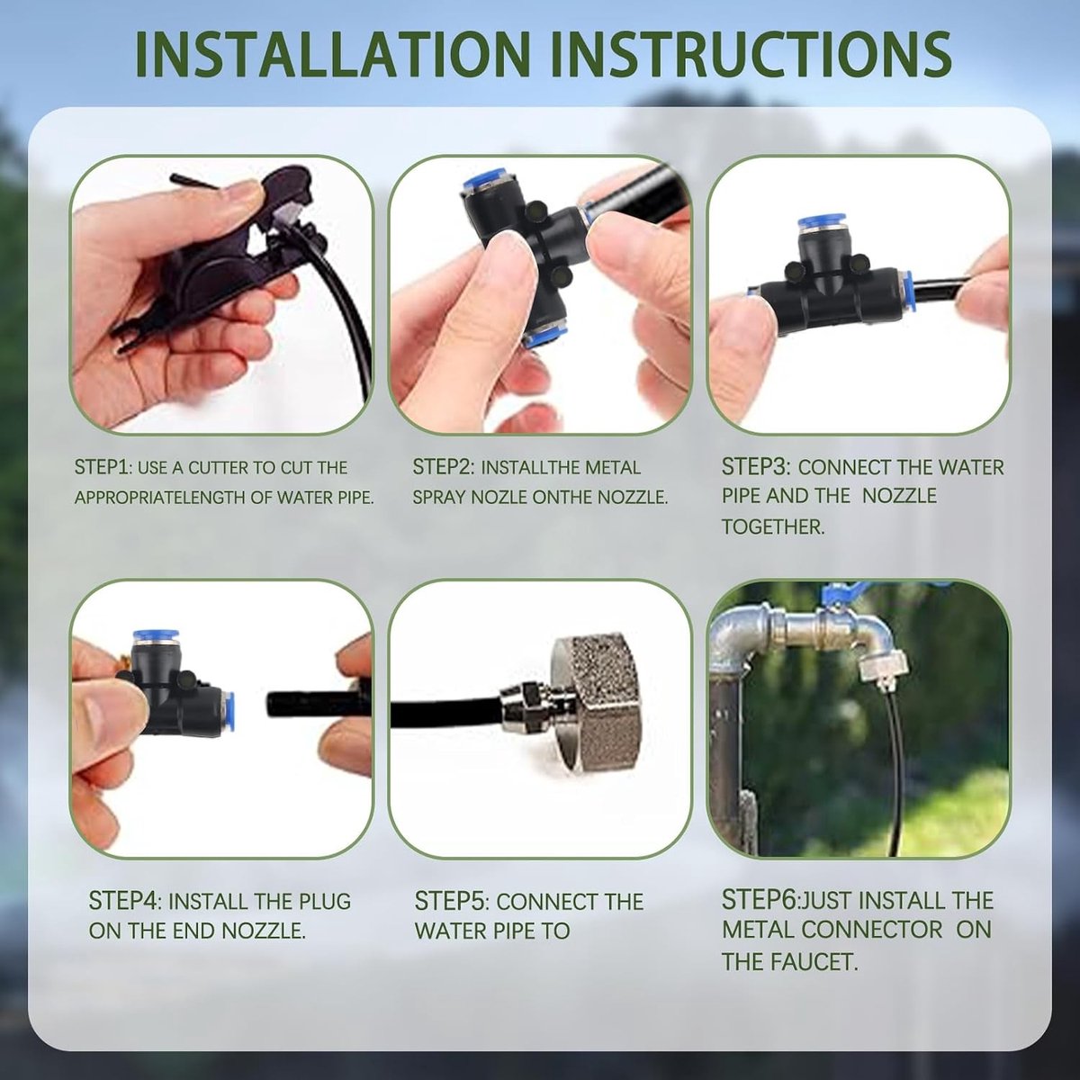 Complete Mist Kit voor Buiten, 360° Vernevelingssysteem voor Terras, Tuin en Tent - Ideaal voor Koeling en Comfort (Zwart, 15m)