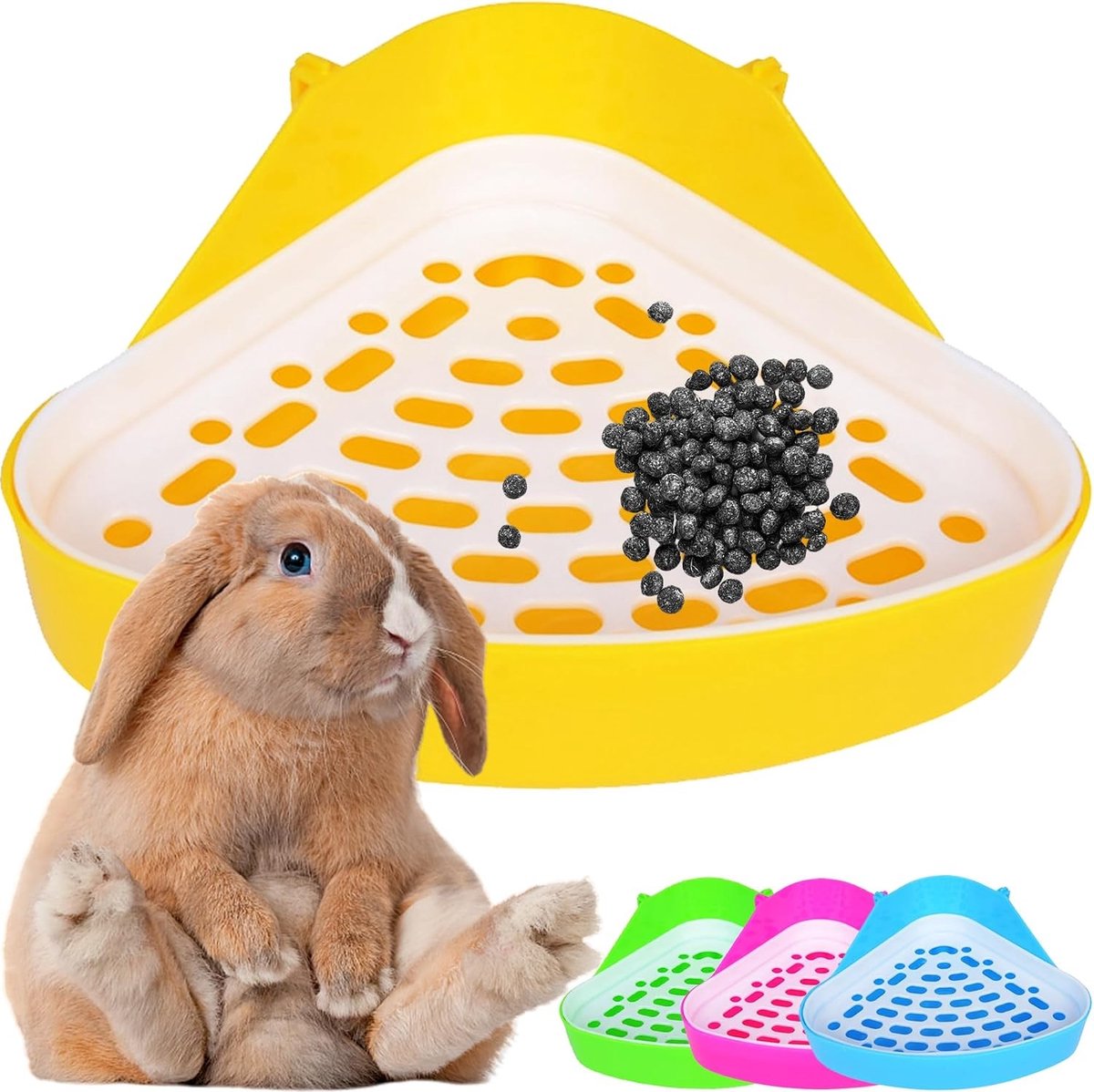 Hoekige Plastic Potty Trainer voor Kleine Dieren - Litter Box voor Hamsters, Konijnen en Cavia's, Ideaal voor Huisdieren en Training