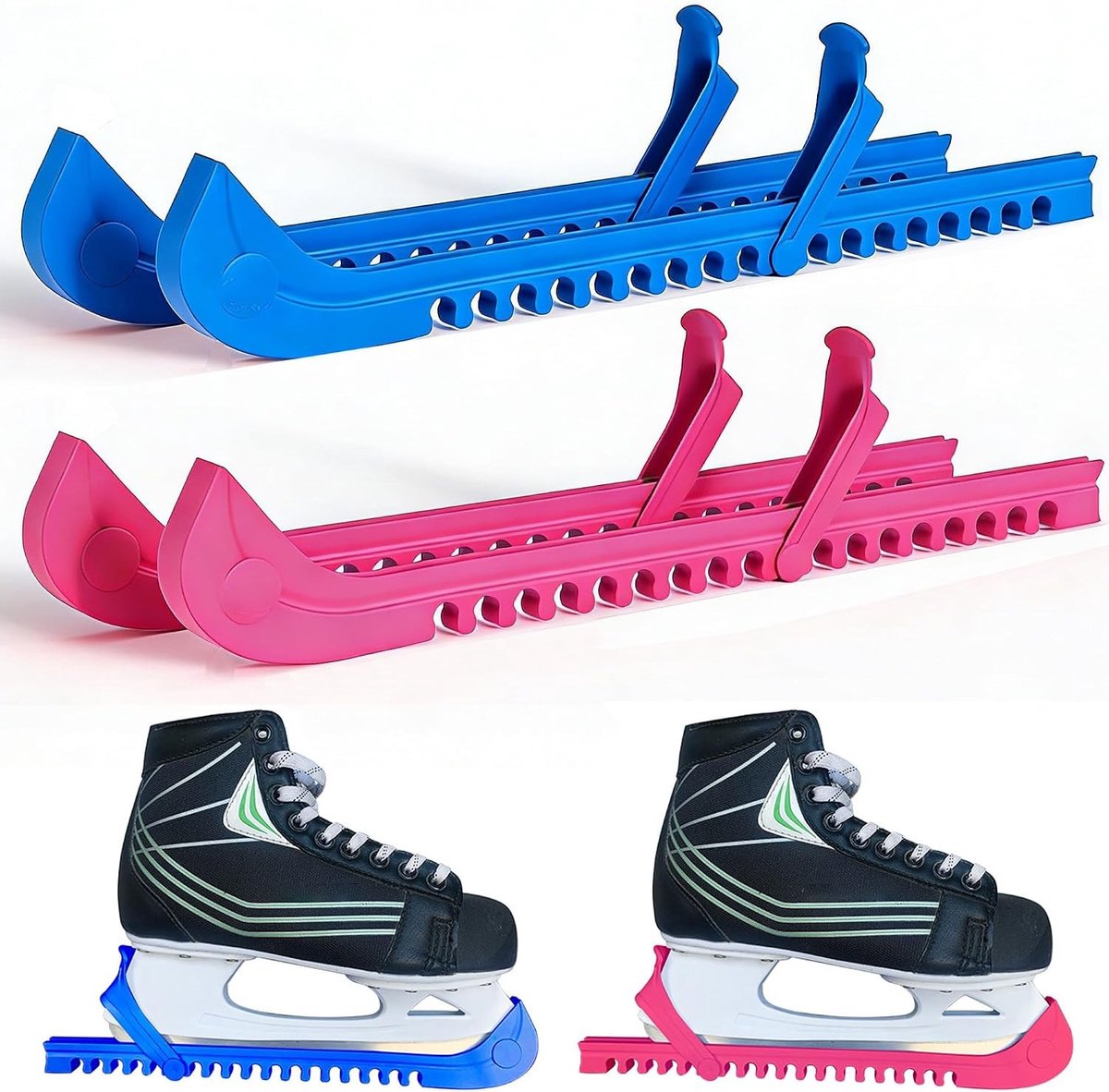 Verstelbare Schaatsbeschermers voor IJs- en Kunstschaatsen met Waterfiltergaten, Ideaal voor Diverse Schaatsmaten en Accessoires