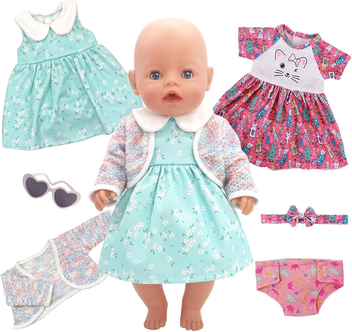 Set van 2 schattige poppenjurken voor meisjes - Perfect voor speelplezier en fantasie