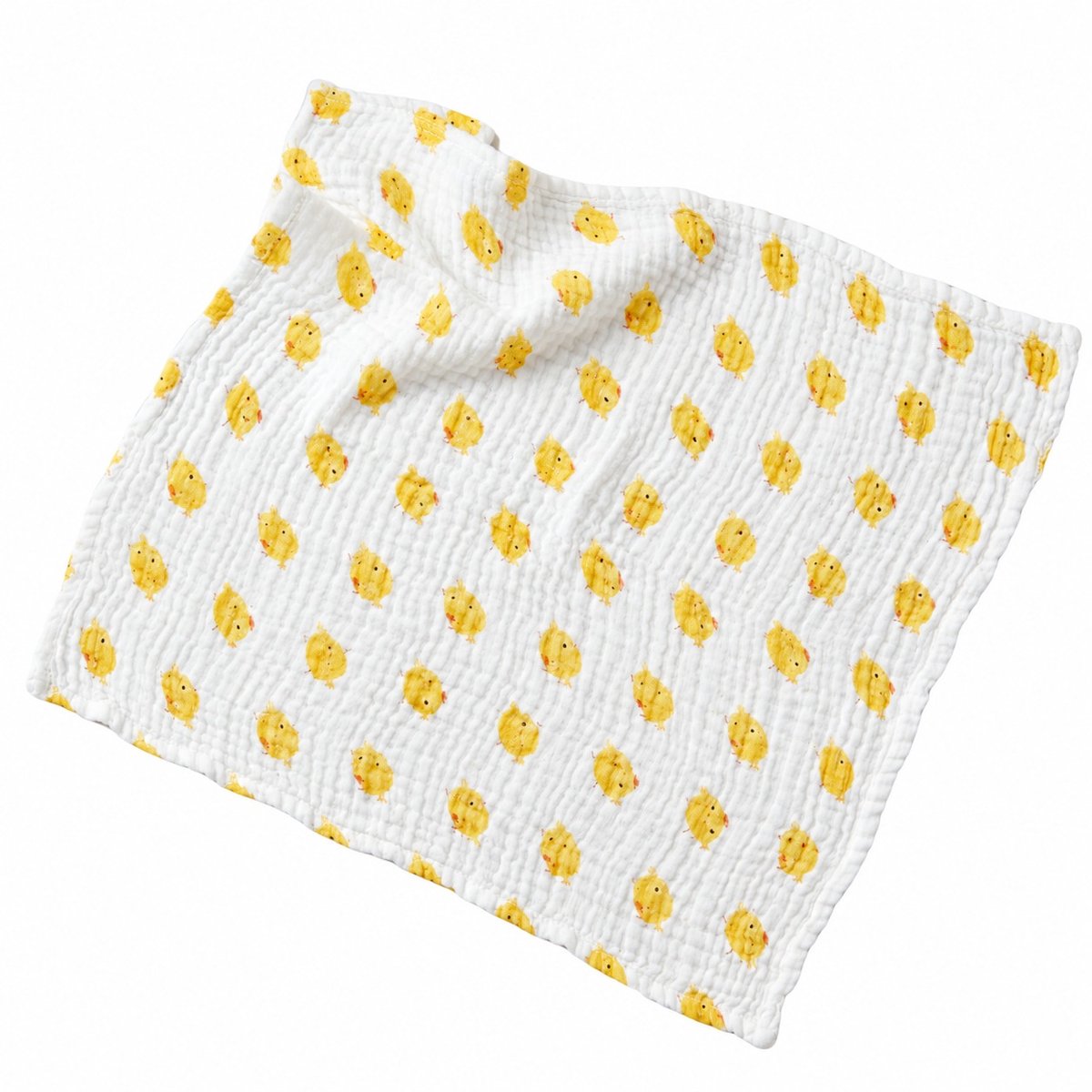 Nuvinokids Little Chicks - Mousseline Babydeken - 100% Katoen - 105x105 cm - Peuter - Kind - Newborn - Wiegdeken - Ledikantdeken - Kinderwagendeken - Mousseline Doek - Hydrofiele Doek - Inbakerdoek - Swaddle - Knuffeldeken - Boxdeken - Geel - Jongen