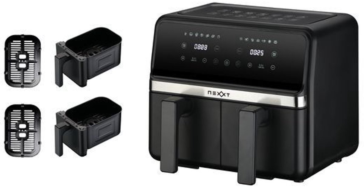 NEXXT CO231025 - Airfryer - Zwart - 4 l - 2200 W - Aantal frituurmanden: 2