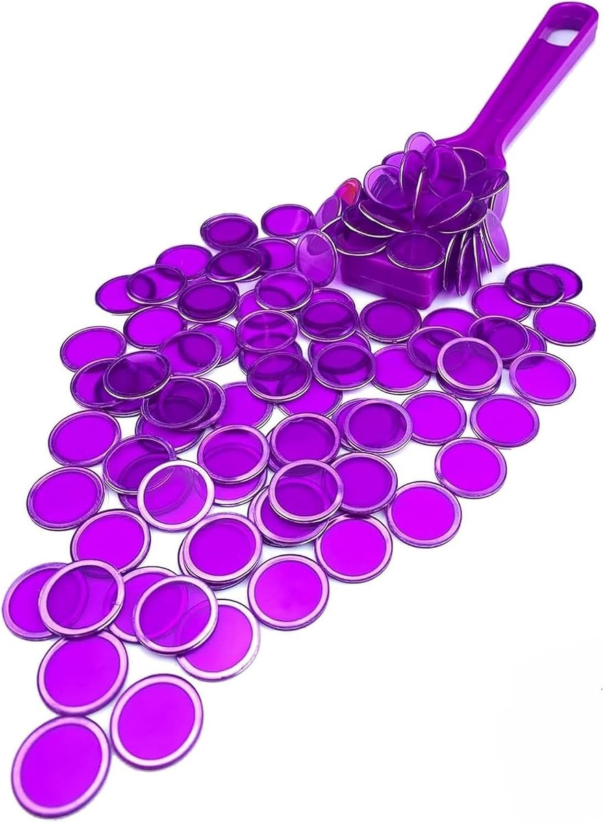 Bingo Set met Magnetische Stangen voor Gezellige Spelavonden en Interactie Tussen Ouders en Kinderen (Paars)