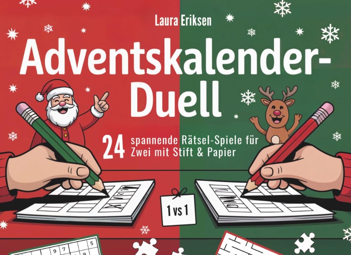 Adventskalender - Spelboek - 24 Raadsels voor Twee - Met Pen en Papier - Voor Gezellige Winteravonden