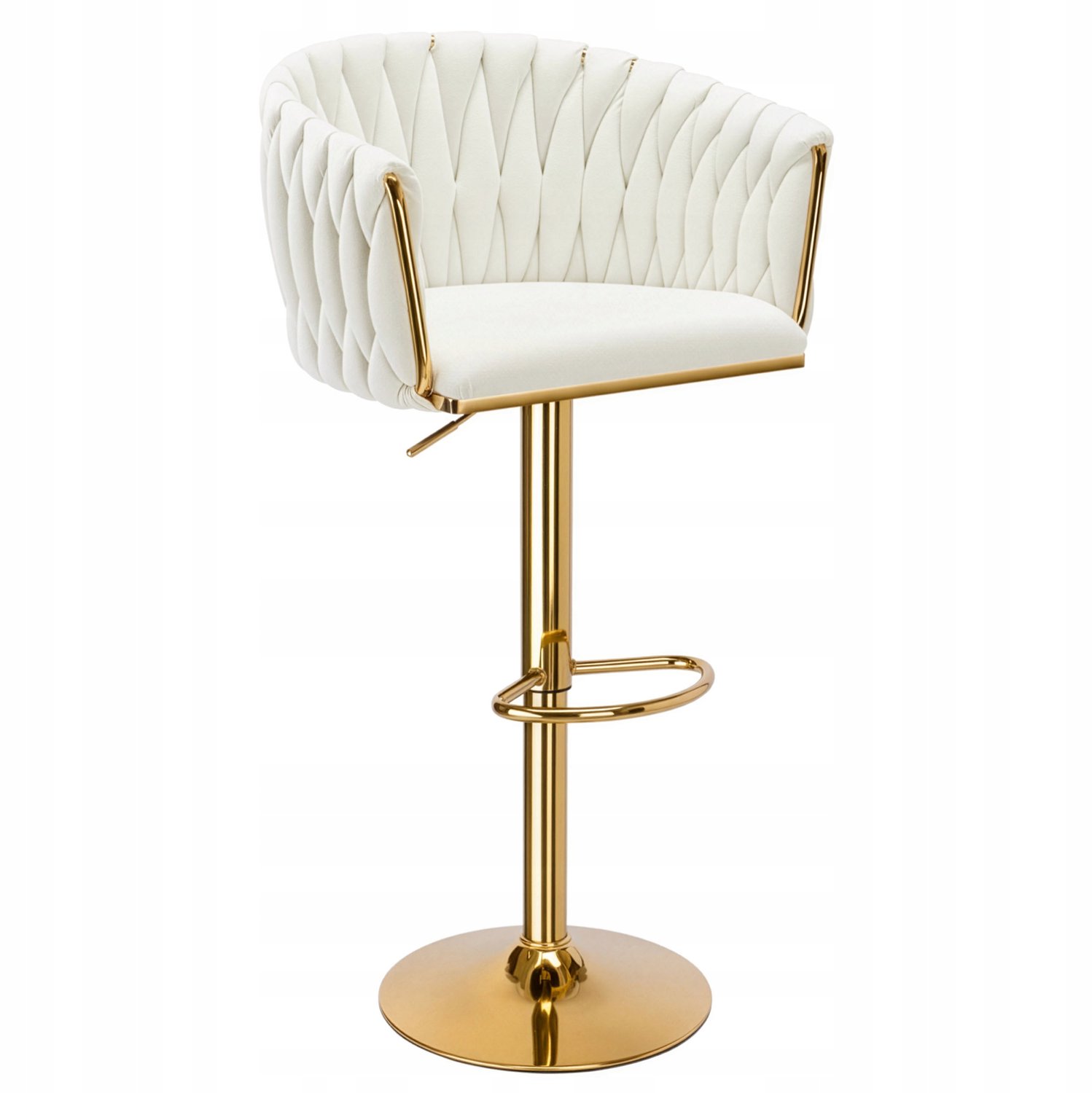 Gockowiak Luxe Bar Kruk Cofton Gold - Crème Wit - Verstelbaar & Comfortabel