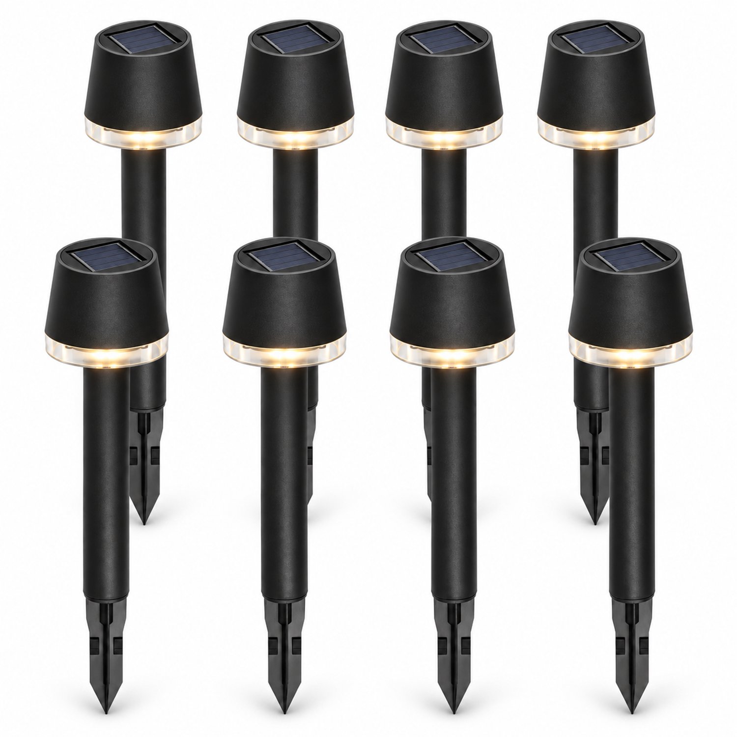 Solar Tuinlampen - 8 Stuks - Lampenkap - 43,5 cm - Zwart - Warm Wit
